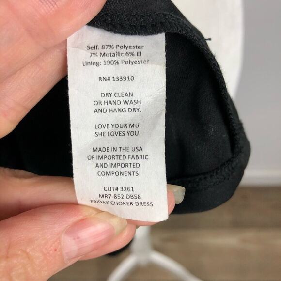 NWT Show Me Your MuMu Friday Black Choker Cut out Dress XS Metallic Black - Picture 11 of 16